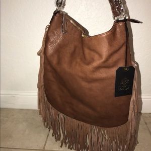 Brown Boho Fringe Purse with Strap